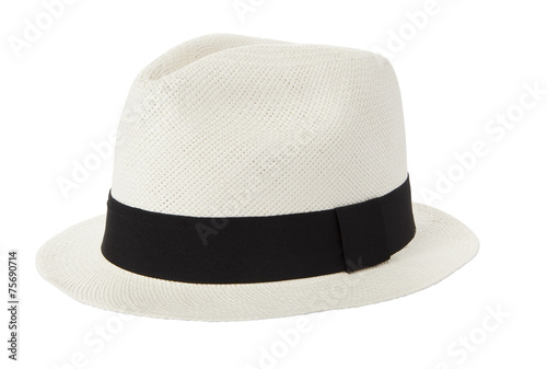 Εκτύπωση καμβά White panama hat isolated on white background