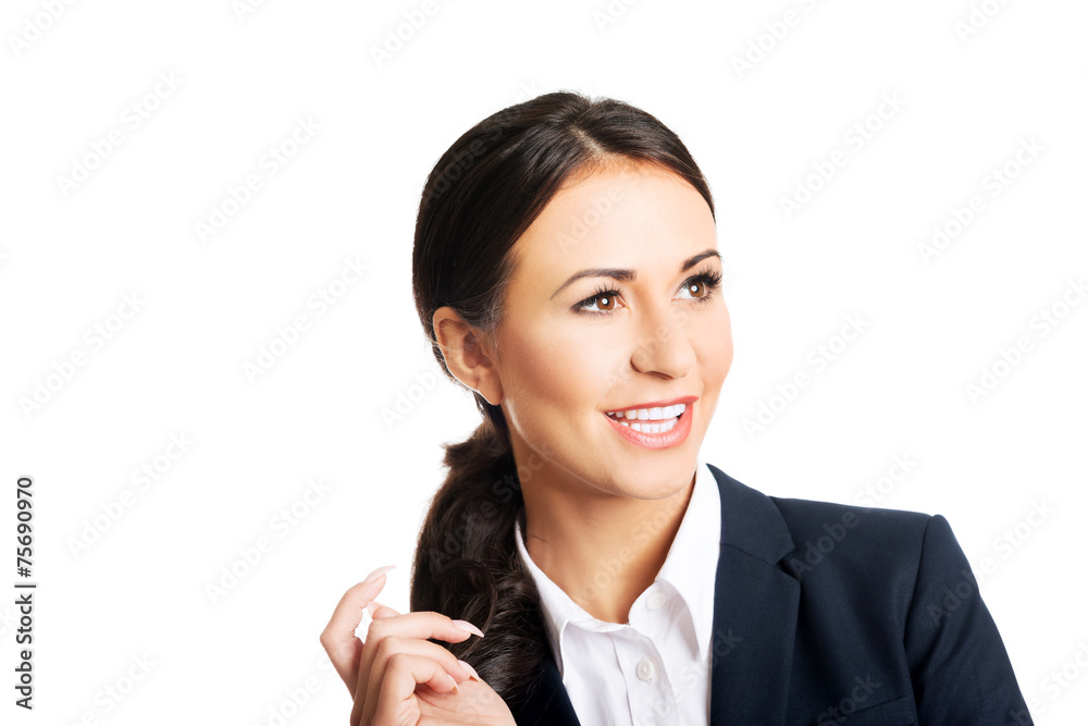 Confident business woman smiling Confident business woman smiling