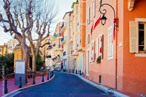 Fototapeta Naklejka Na Ścianę i Meble -  Street in Monaco Village in Monaco Monte Carlo