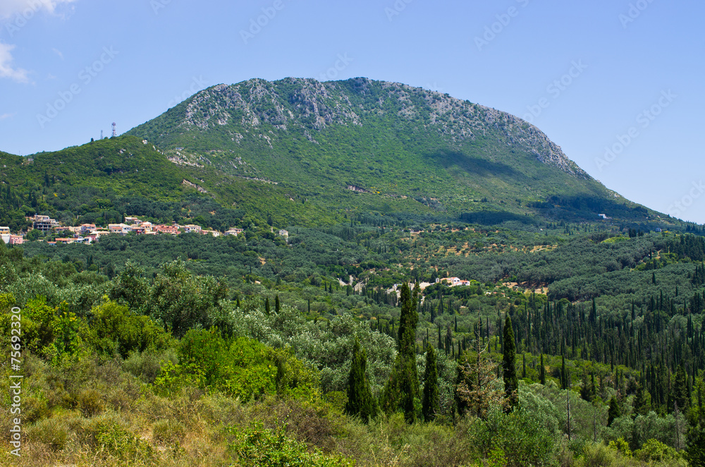 Pantokrator mountain on Corfu island, Greece