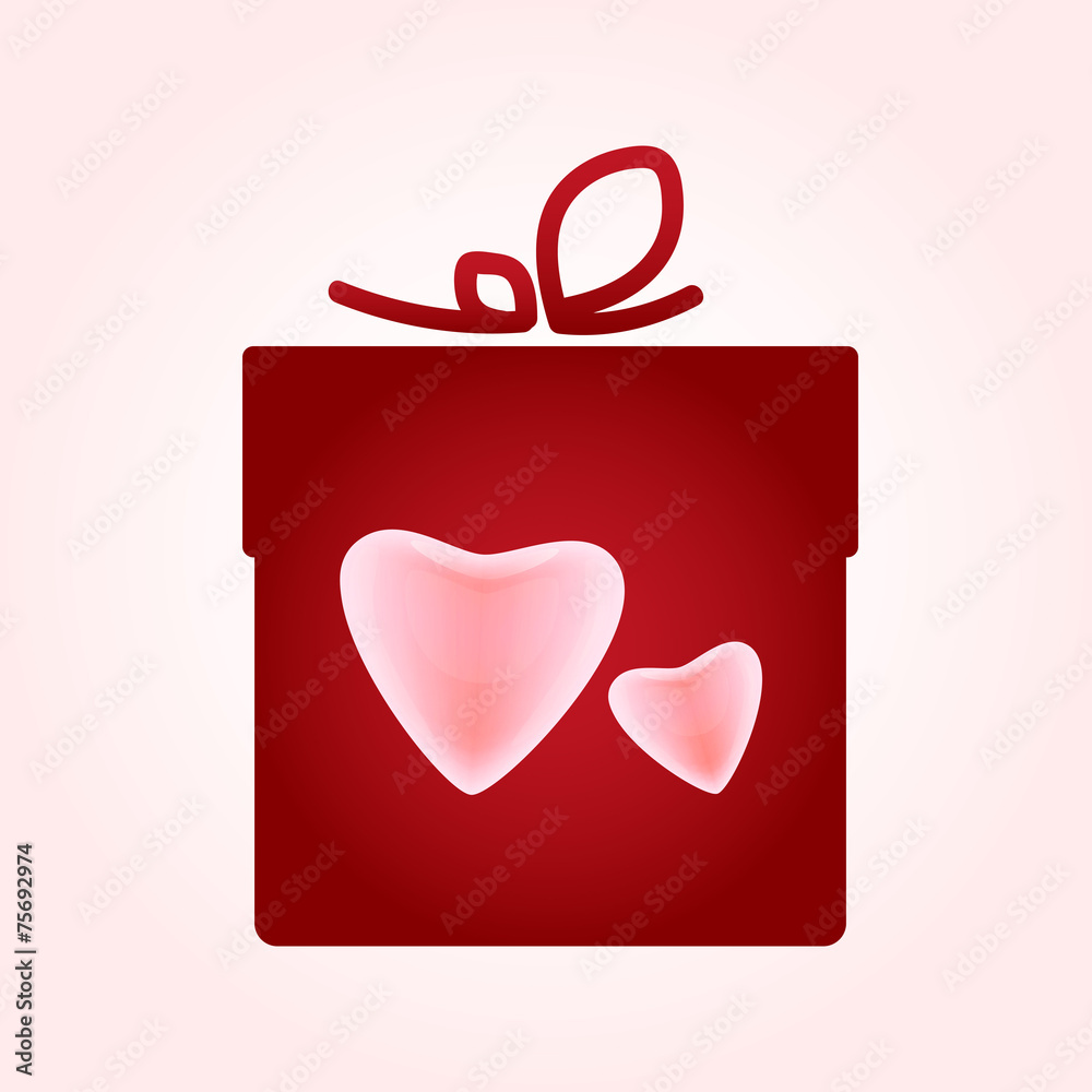 Valentine's day concept illustration with gift box with hearts. Valentine's day concept illustration with gift box with hearts.