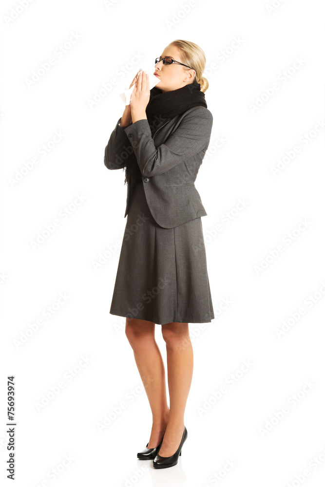 Sneezing woman Sneezing woman