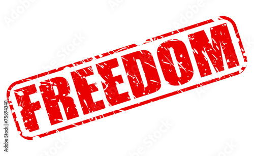 Freedom red stamp text