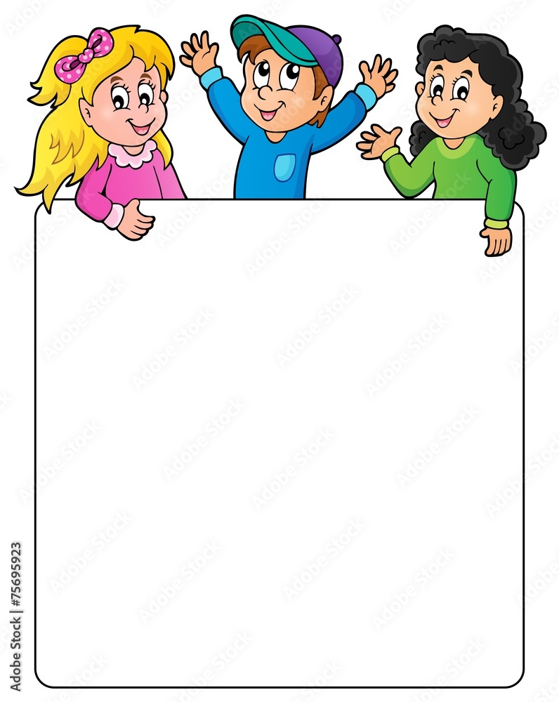 Blank frame with happy kids Blank frame with happy kids