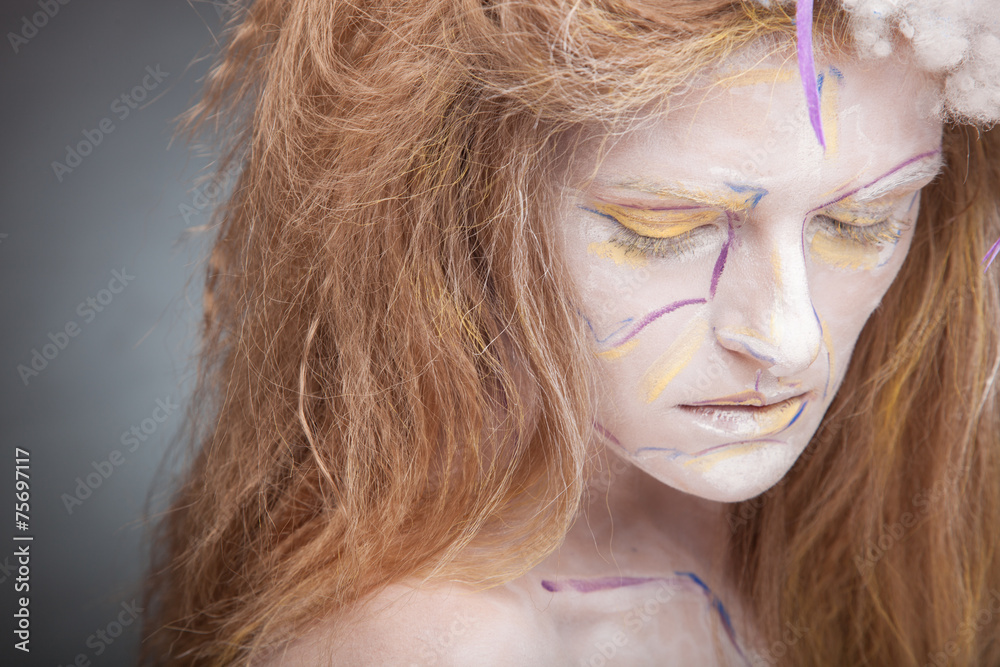 Naklejka premium woman with creative make-up