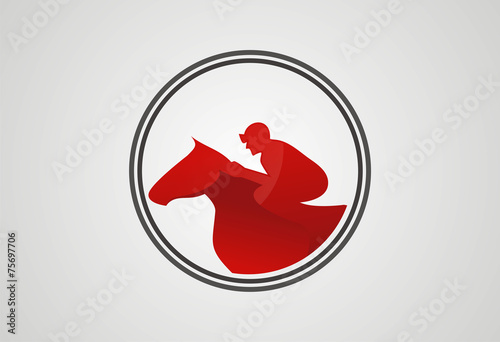 Horse jocky logo icon vector photo