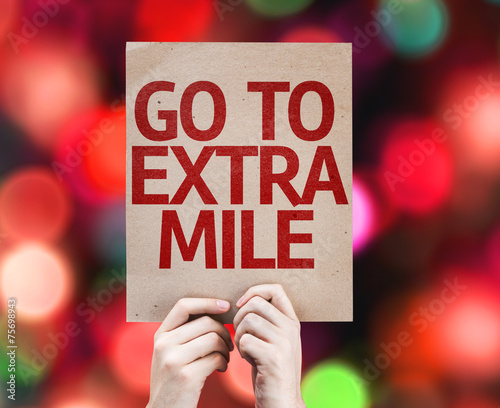 Go To Extra Mile card with colorful background photo