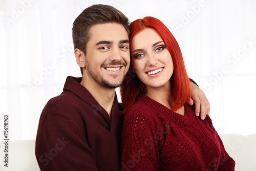Embrace a loving couple clo...