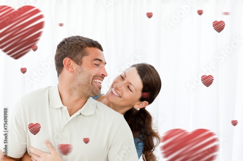 Composite image of valentines couple