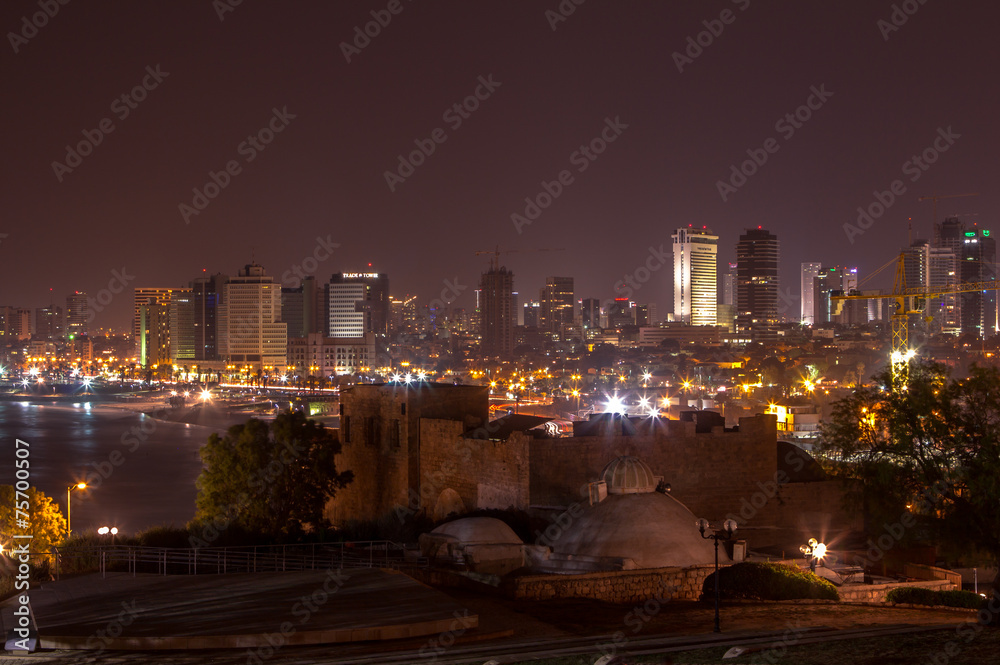 Tel Aviv. Night view from Jaffa
