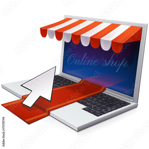 Laptop and online shop