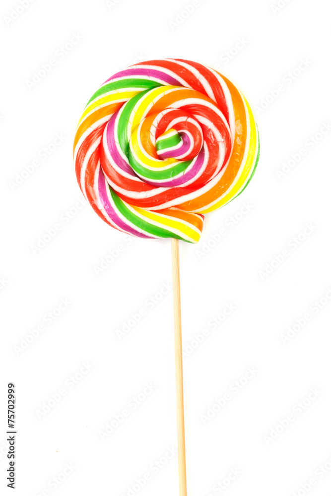 Sweet Vibrant Lollipop. Isolated on white background Sweet Vibrant Lollipop. Isolated on white background