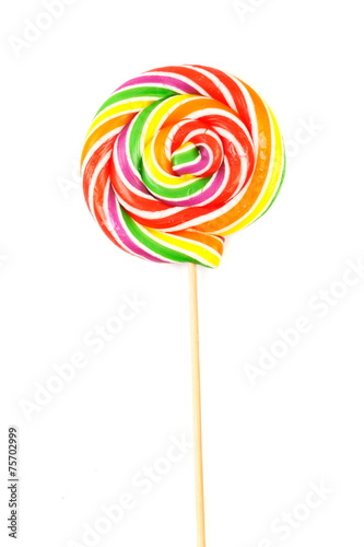 Sweet Vibrant Lollipop. Isolated on white background