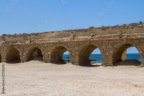 Ancient roman Aqueduct in Ceasarea, Israel © robertdering
