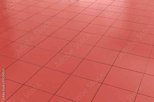 red tiled floor background
