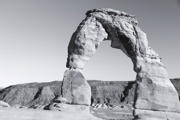 Fotobehang Natuurpark Utah natuur in zwart-wit  © Tupungato