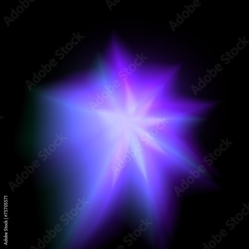 Huge misty energy release. Vivid colors in black background