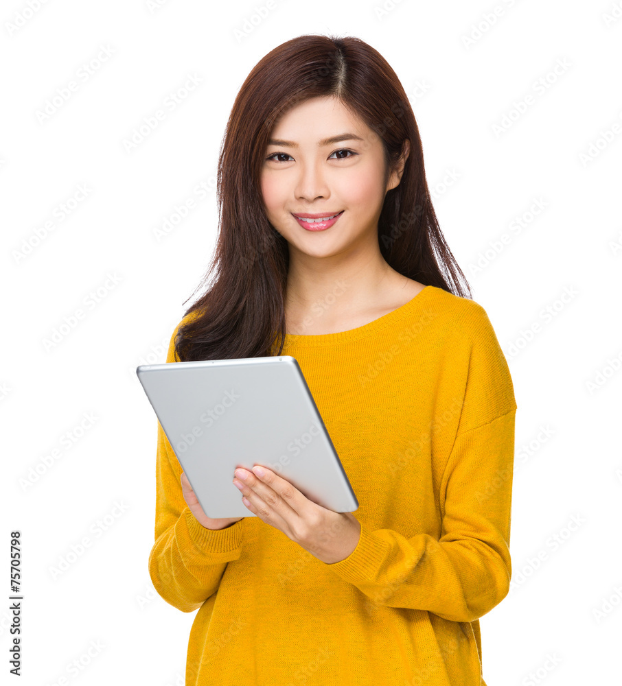 Woman use of tablet Woman use of tablet