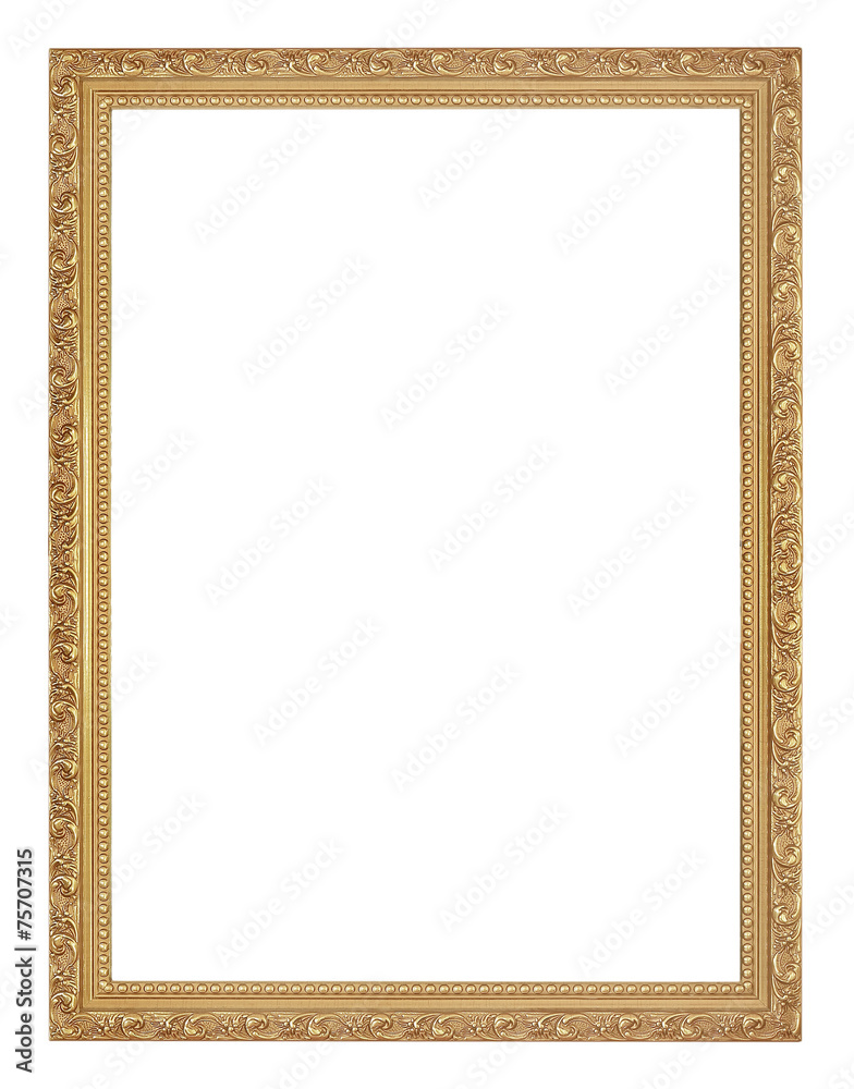 The antique gold frame on the white background The antique gold frame on the white background