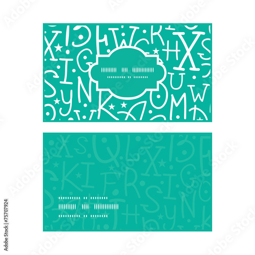 Vector white on green alphabet letters horizontal frame pattern