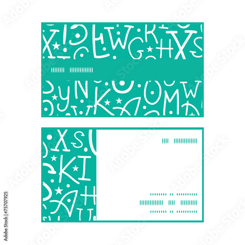 Vector white on green alphabet letters horizontal stripe frame