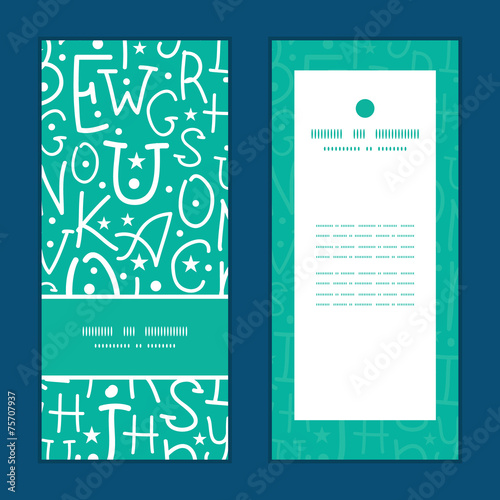 Vector white on green alphabet letters vertical frame pattern