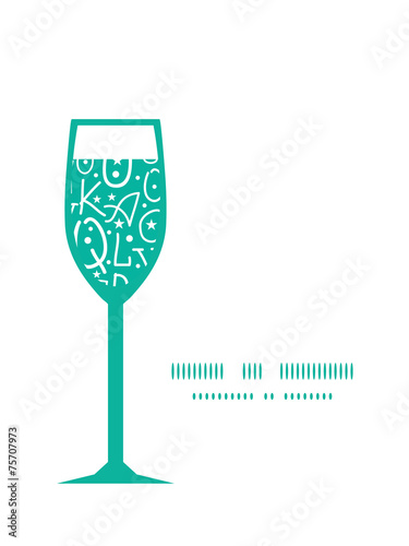 Vector white on green alphabet letters wine glass silhouette