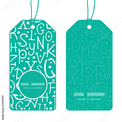 Vector white on green alphabet letters vertical round frame