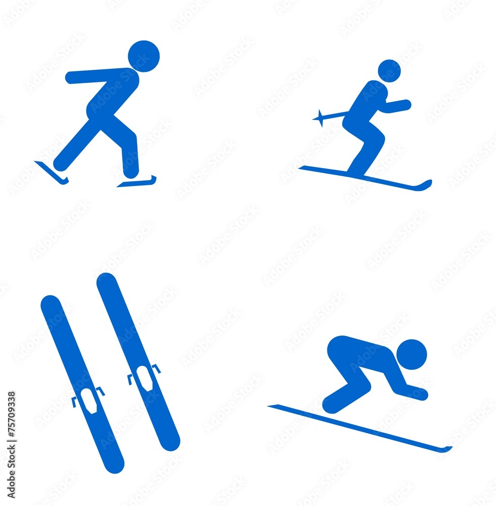 Sports d'hiver en 4 icônes Sports d'hiver en 4 icônes