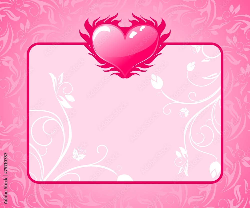 congratulation card with heart for Valentine's day