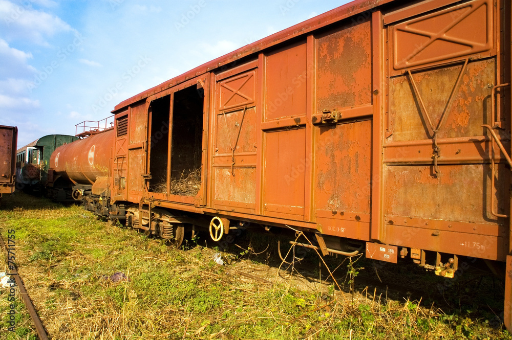 Obraz premium Old railway wagons