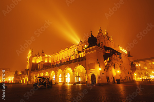 Market square in Cracow at night #75712145