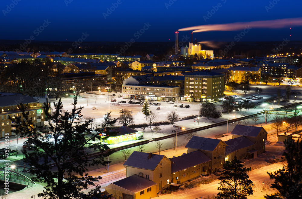 Obraz premium View of small swedish town