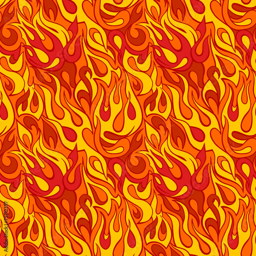 Fire flame seamless pattern