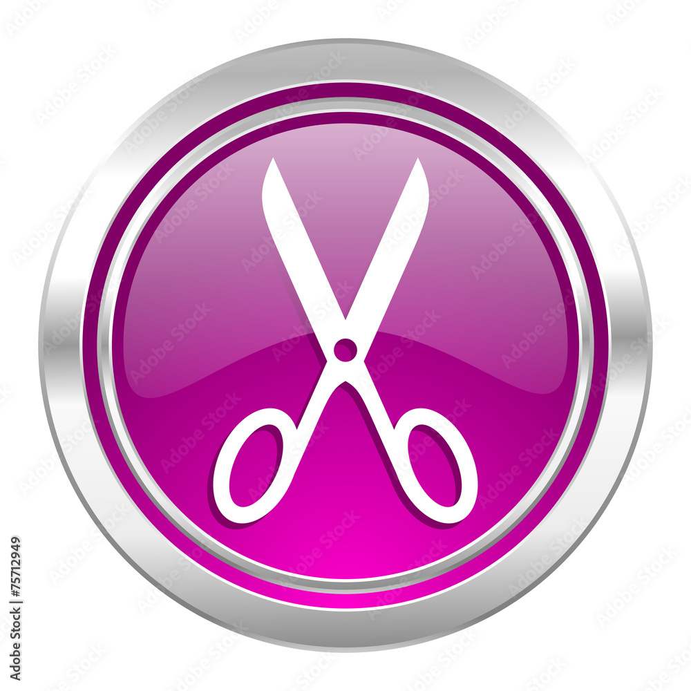 scissors violet icon cut sign
