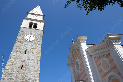 Izola, the belfry and church of St. Maur - Slovenia photo