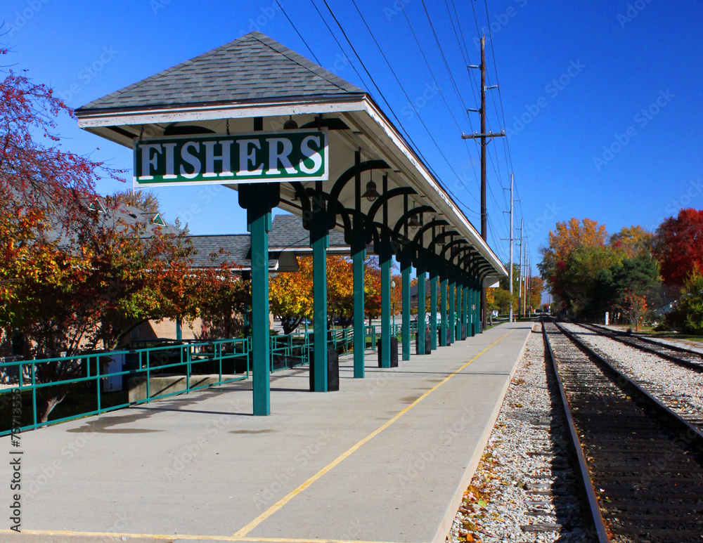 Fototapeta premium Fishers, Indiana train station