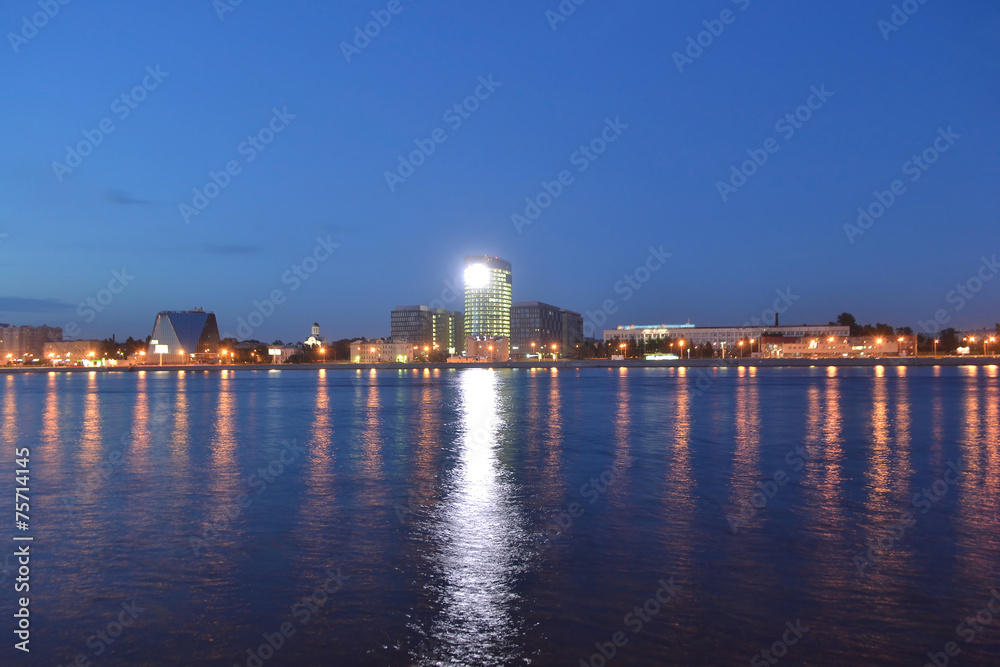 View of Neva River at night