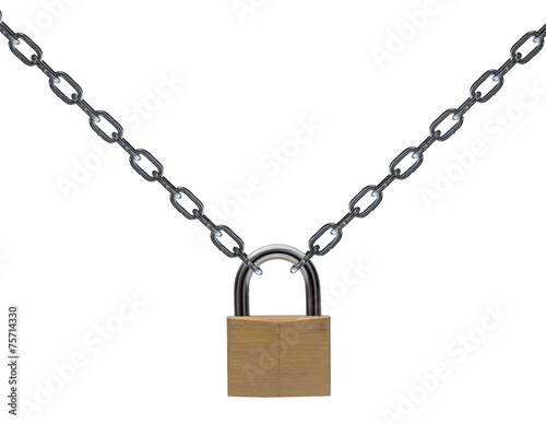 Metal chain and padlock photo