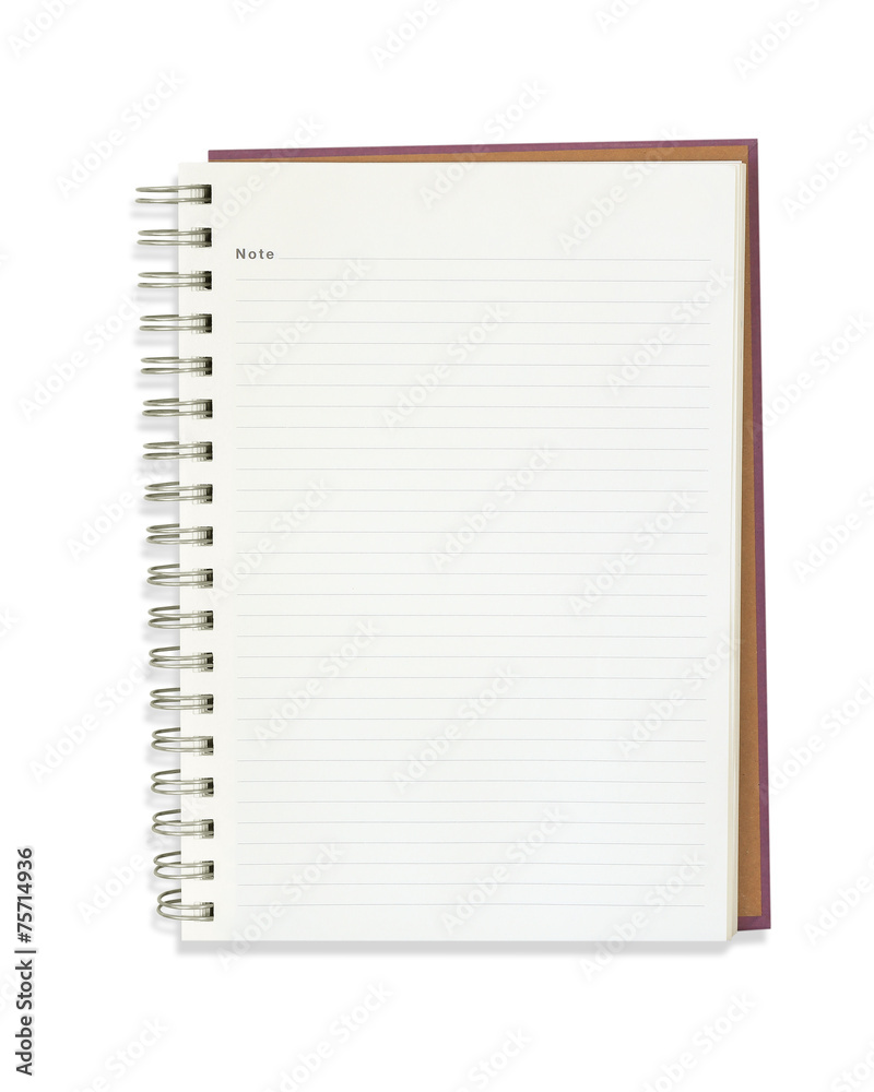 Blank note book isolated on white Blank note book isolated on white