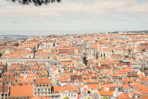 Lisbon Baixa from the castle photo