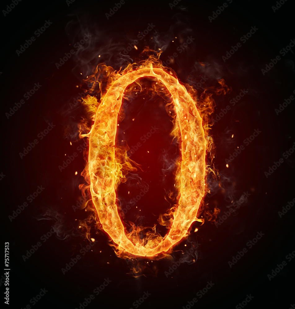 Fire number on black background Fire number on black background