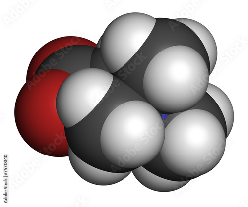 Betaine (glycine betaine, trimethylglycine) molecule.  photo