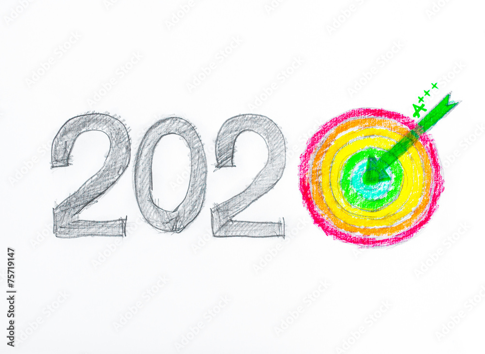 Conceptual image of Year 2020, energy efficiency rating concept Conceptual image of Year 2020, energy efficiency rating concept