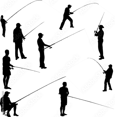 fishermen and fishing 1 - vector
