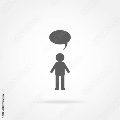 man and a cloud of thoughts icon