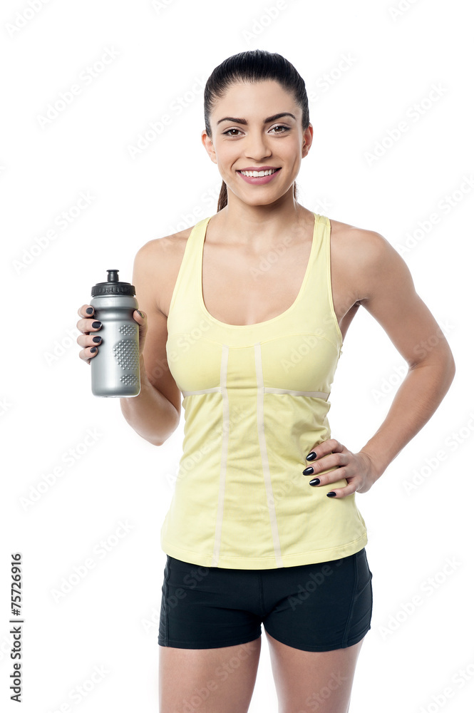 Sporty woman posing after workout Sporty woman posing after workout