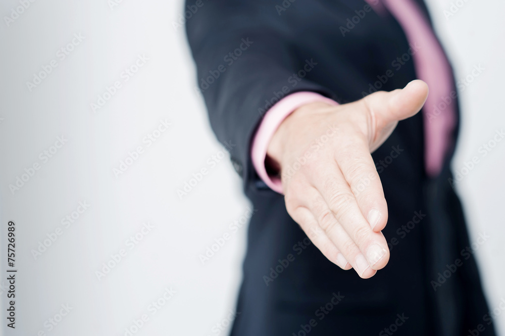 Fototapeta premium Man offering a handshake, greeting.