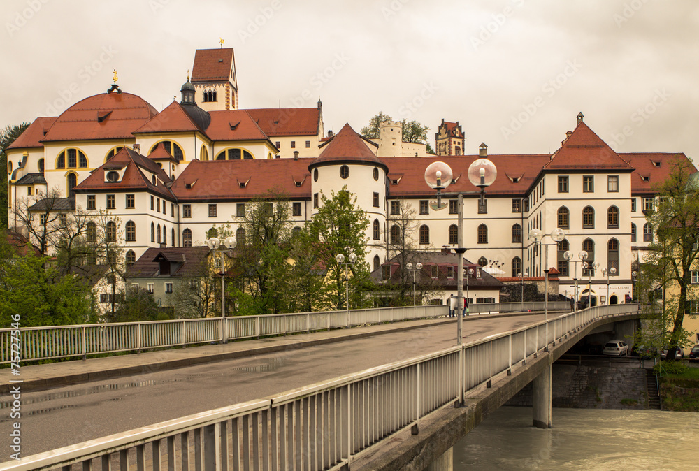 Fototapeta premium Historic Center of town Fuessen, Germany