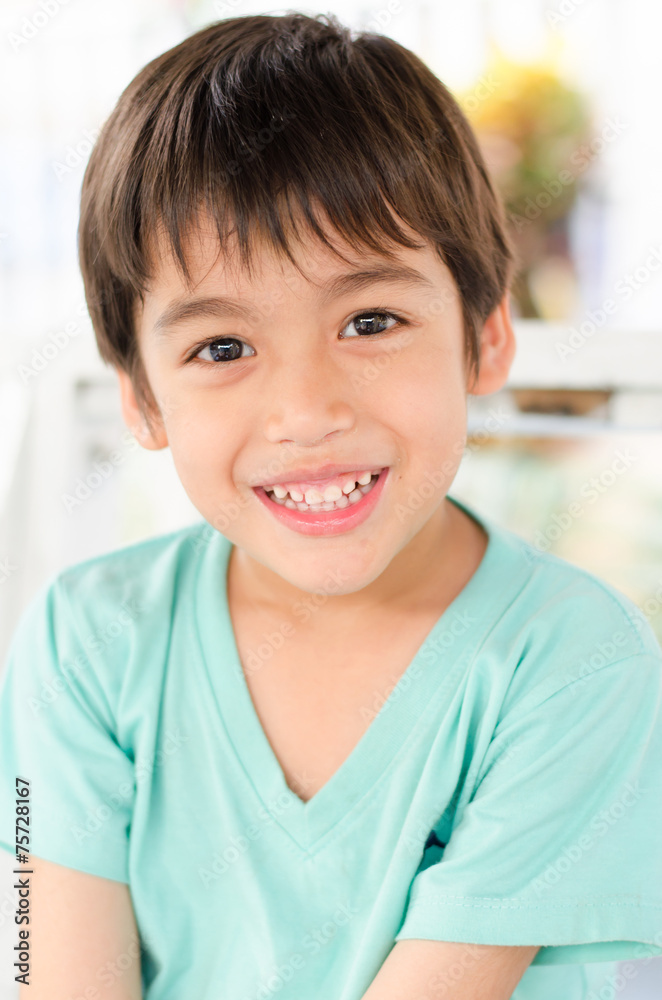 Little boy smiling portrait on white background Little boy smiling portrait on white background